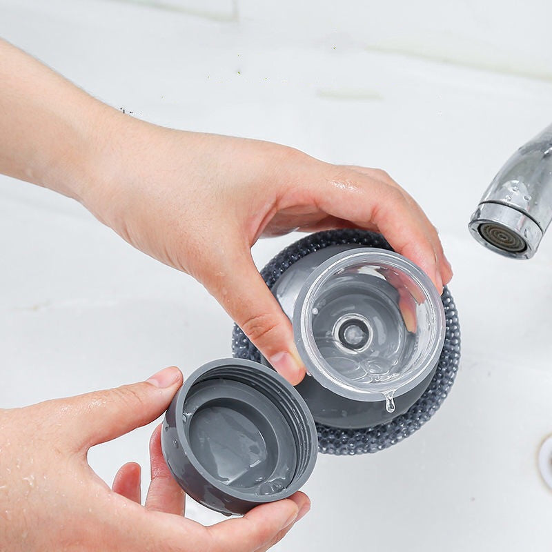 Push Soap Palm Brush – Easy, Quick Dish Cleaning!