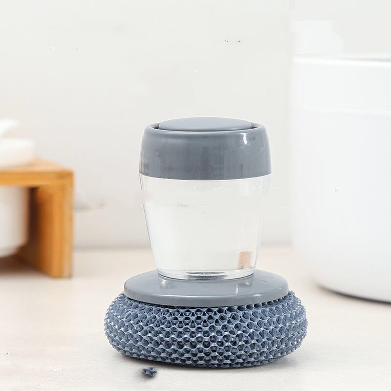 Push Soap Palm Brush – Easy, Quick Dish Cleaning!