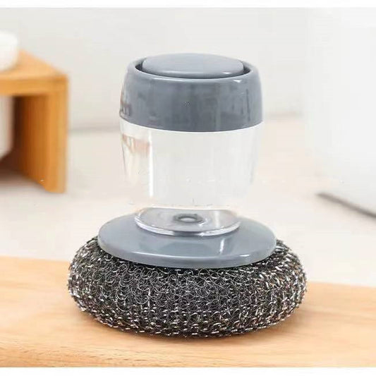 Push Soap Palm Brush – Easy, Quick Dish Cleaning!