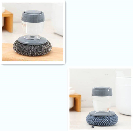 Push Soap Palm Brush – Easy, Quick Dish Cleaning!