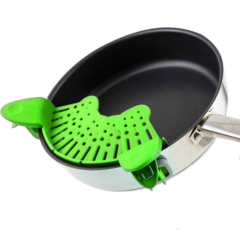 Clip-On Silicone Strainer – Simple Way to Drain Food!
