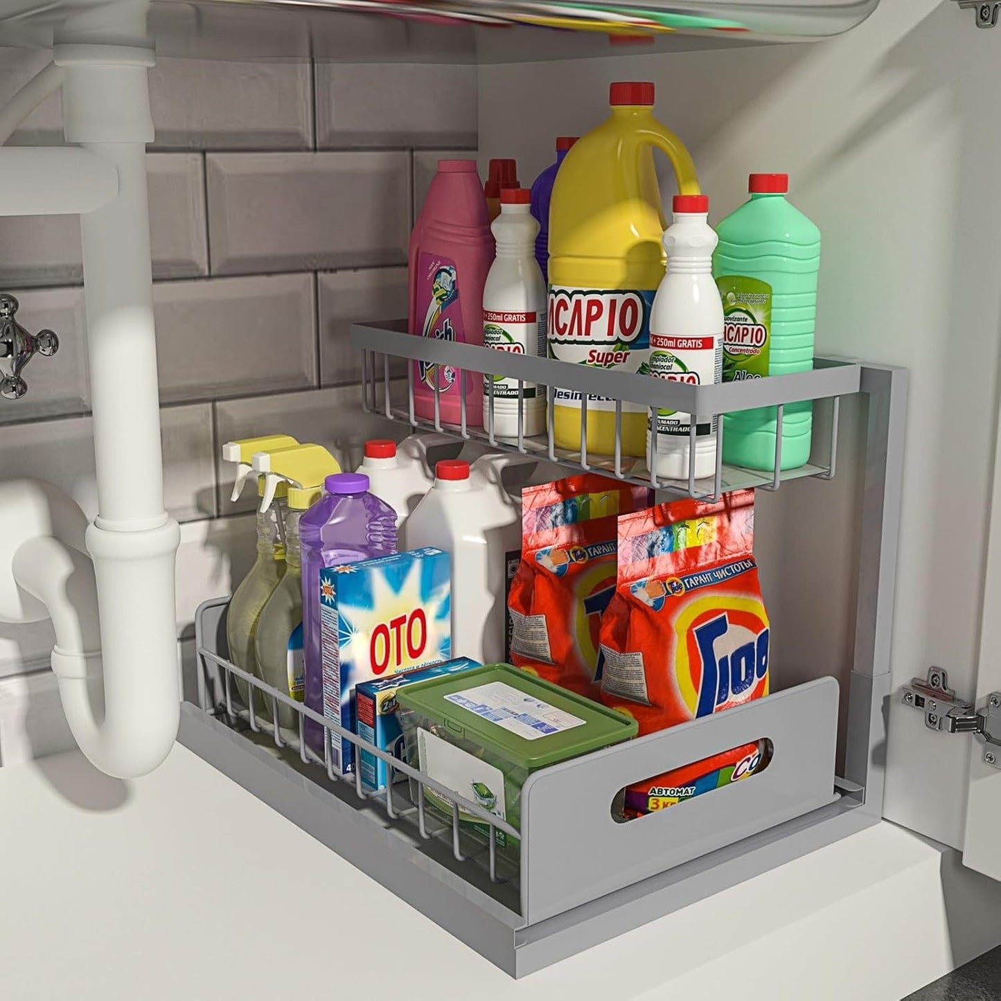 TidySpice Under-Sink Rack – Smart Storage Made Simple!